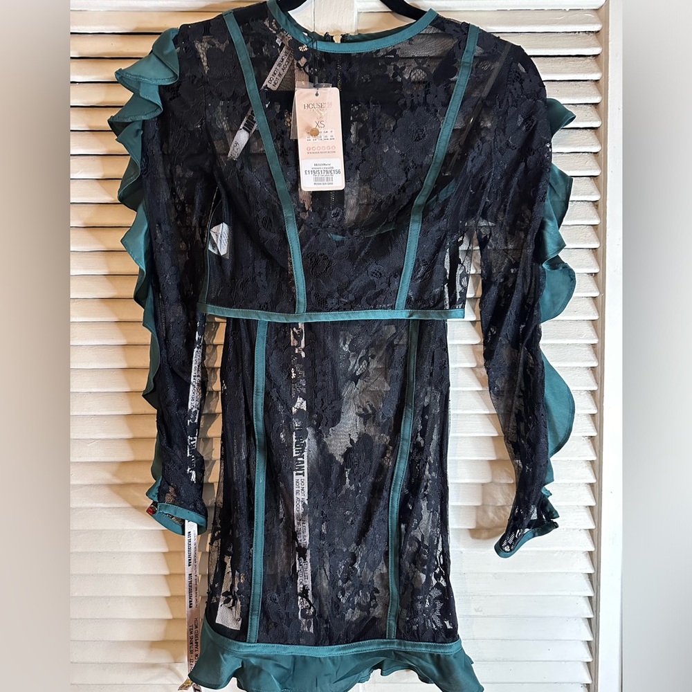 House of CB London black lace set, skirt and top.